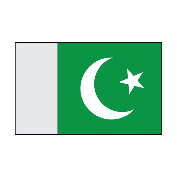 Pakistansk Flagga Ikon Vektor Illustration Symbol Design — Stock vektor