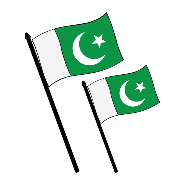 Bandiera Pakistana Icona Vettoriale Illustrazione Simbolo Design — Vettoriale Stock
