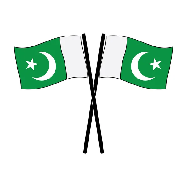 Дизайн Векторных Символов Флага Пакистана — стоковый вектор