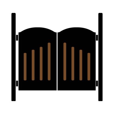 Salon kapısı ikon vektör illüstrasyon sembolü tasarımı