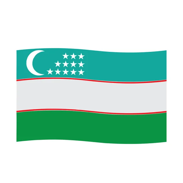 Дизайн Векторной Иллюстрации Символов Флага Узбекистана — стоковый вектор