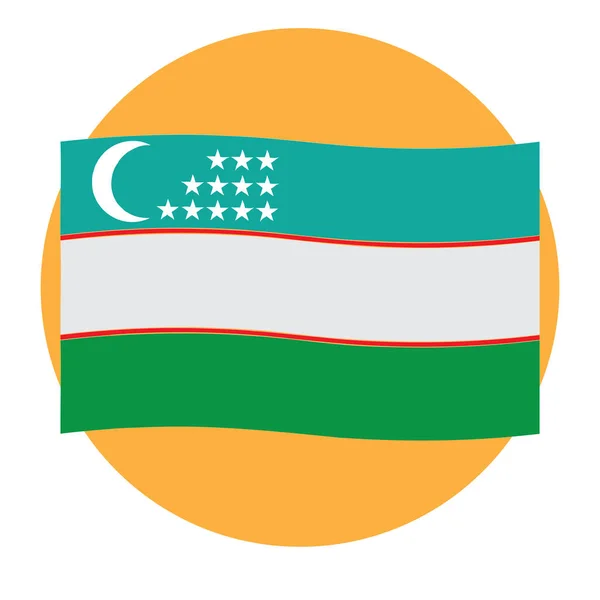 Usbequistão Bandeira Ícone Vetor Ilustração Símbolo Design — Vetor de Stock
