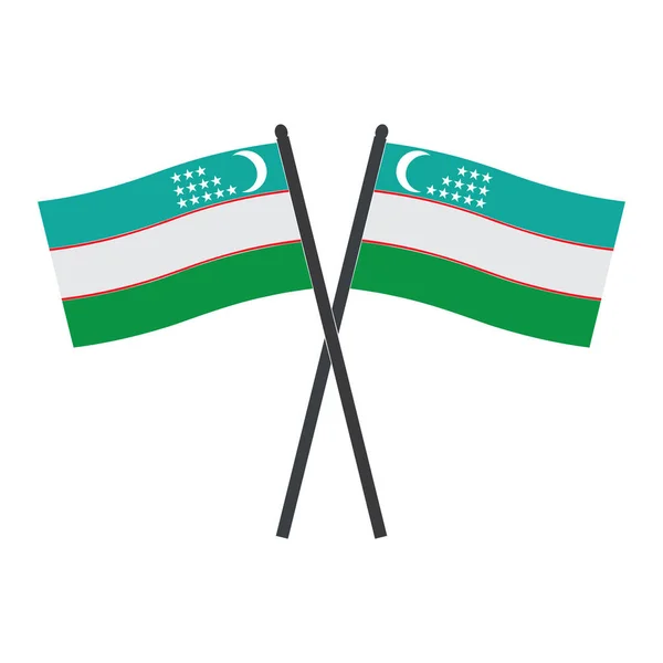 Usbekistán Bandera Icono Vector Ilustración Símbolo Diseño — Archivo Imágenes Vectoriales