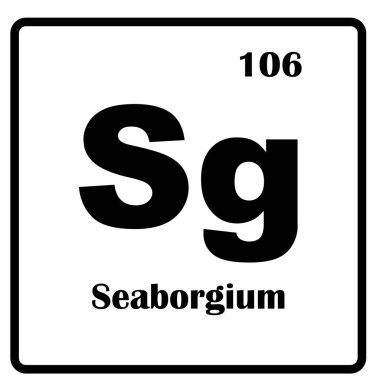 Element Seaborgium simgesi, vektör illüstrasyon sembolü tasarımı