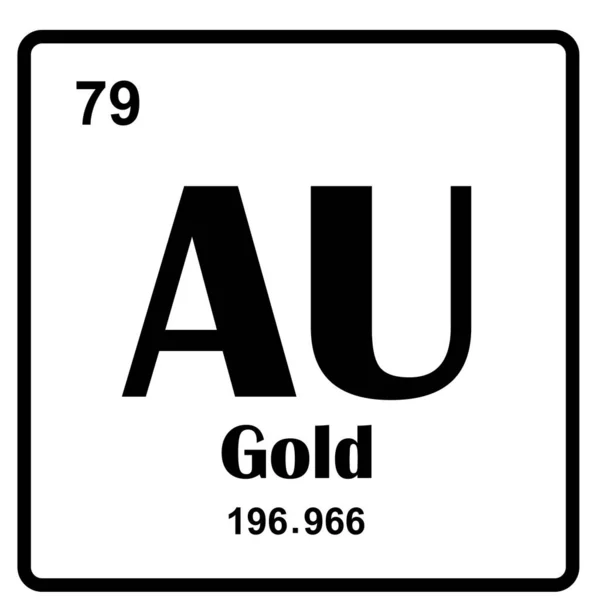 Periodic Table Elements Chemical Symbols Aurum Molecule Vector Icon — Διανυσματικό Αρχείο