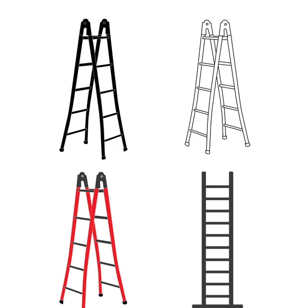 Escalera Plegable Icono Vector Ilustración Símbolo Diseño — Vector de stock