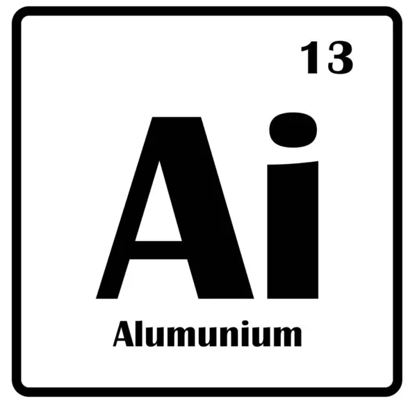 Aluminiumelemente Vektorsymbol Periodensystem Element — Stockvektor