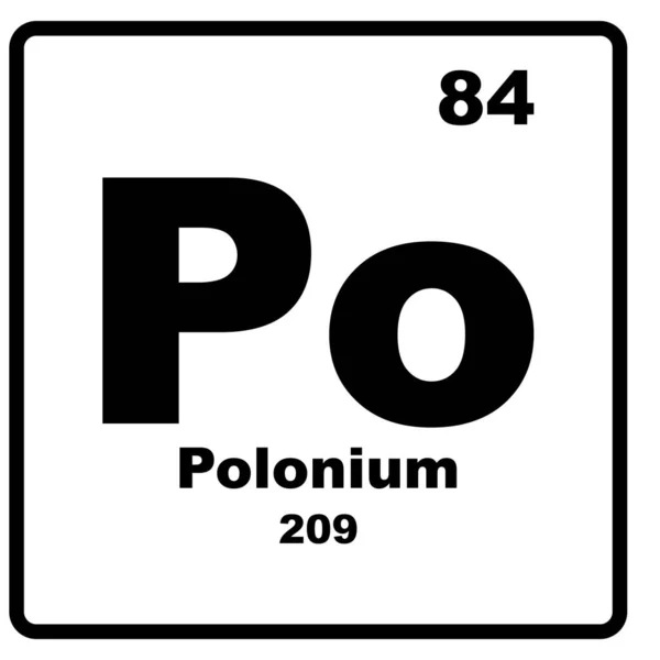 Symbol Für Das Polonium Element Symbol Vektor Illustration Vorlage Symbol — Stockvektor