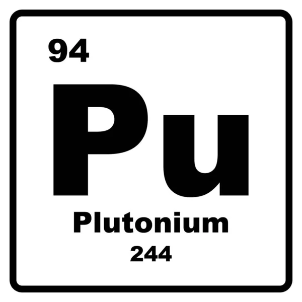 Elemento Plutônio Ícone Vetor Ilustração Modelo Símbolo — Vetor de Stock