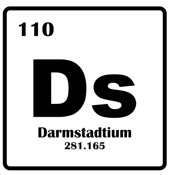 Darmstadtium化学元素图标矢量符号设计 — 图库矢量图片