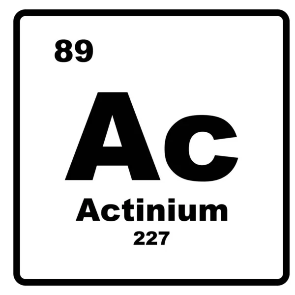 Elemento Actinium Icono Vector Ilustración Símbolo Diseño — Vector de stock