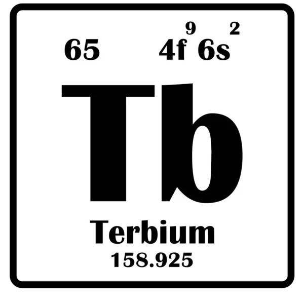 Terbium Element Symbol Vektor Illustration Symbol Design — Stockvektor