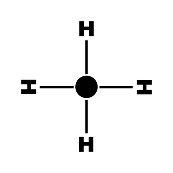 Molécule Méthane Icône Vectoriel Illustration Symbole Conception — Image vectorielle