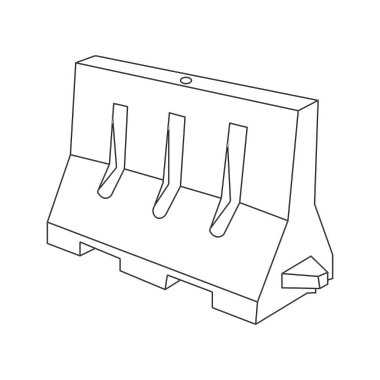 Plastik yol ayırıcı ikon vektör illüstrasyon sembolü tasarımı
