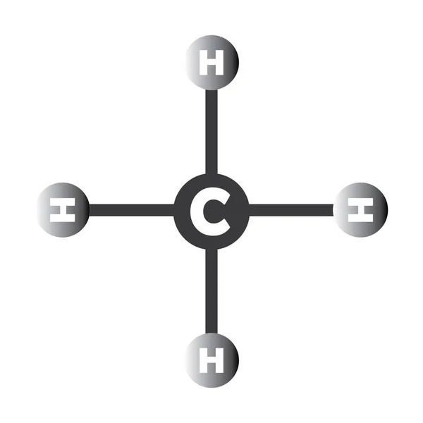 Desenho Símbolo Ilustração Vetor Molécula Metano — Vetor de Stock