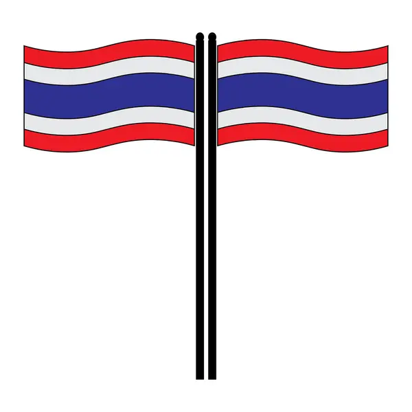 Návrh Symbolu Vektorové Ilustrace Thajské Vlajky — Stockový vektor