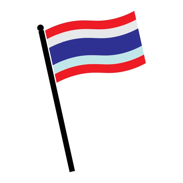 Thaise Vlag Pictogram Vector Illustratie Symbool Ontwerp — Stockvector