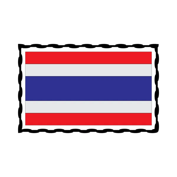 Tajska Flaga Wektor Ikona Ilustracja Symbol Projekt — Wektor stockowy