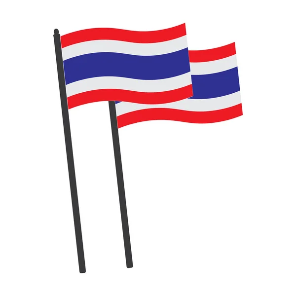 Thai Bandiera Icona Vettoriale Illustrazione Simbolo Design — Vettoriale Stock