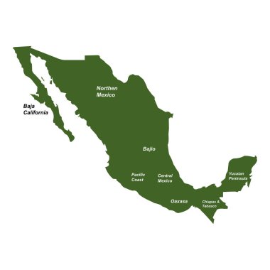 Meksika haritası ikon vektör çizim sembolü tasarımı