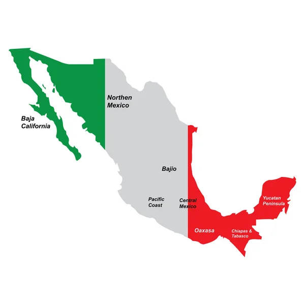 México Mapa Icono Vector Ilustración Símbolo Diseño — Vector de stock