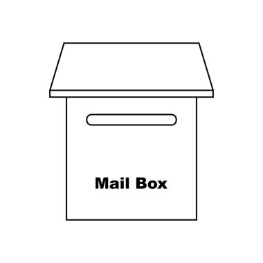 Düz biçimli posta kutusu vektör illüstrasyonu