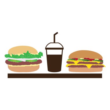 Burger vektör resimli logo tasarımı.