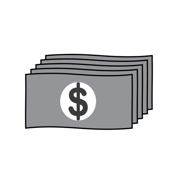 Dollar Valuta Ikon Vektor Illustration Design — Stock vektor