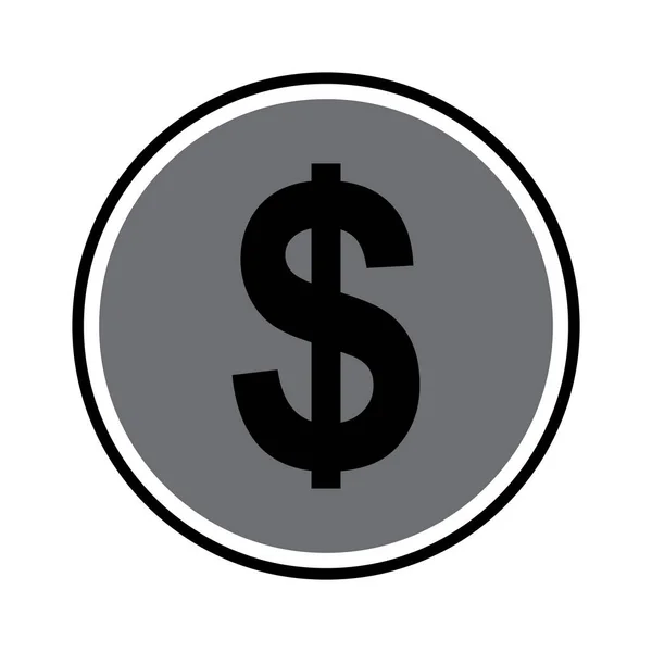 Dollar Icône Monnaie Vectoriel Illustration Design — Image vectorielle