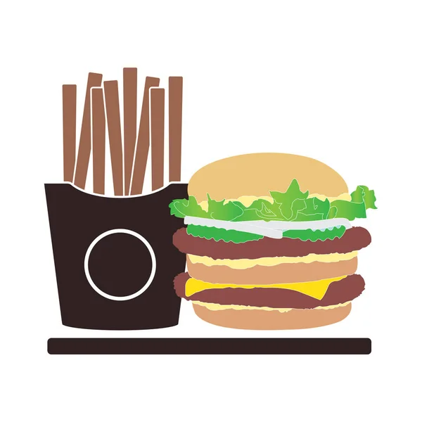 Burger Icône Vectorielle Illustration Logo Design — Image vectorielle