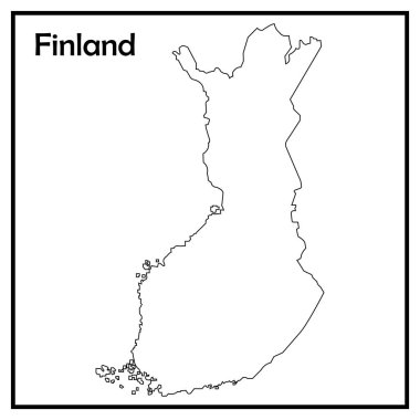 Finlandiya haritası ikon vektör illüstrasyon sembolü tasarımı
