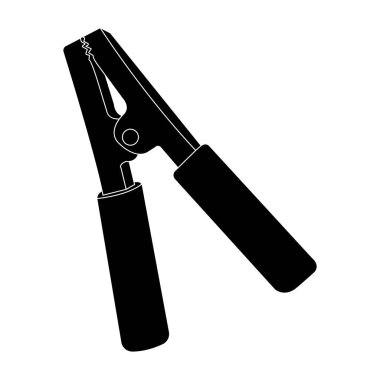 Araba aküsü güç atlamalı kablo ikonu vektör çizimi basit tasarım