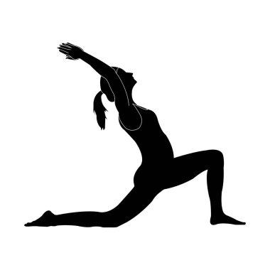 Yoga simgesi ya da logo izole edilmiş işaret vektör illüstrasyonu - Siyah biçim vektör simgesi koleksiyonu