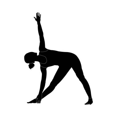 Yoga simgesi ya da logo izole edilmiş işaret vektör illüstrasyonu - Siyah biçim vektör simgesi koleksiyonu