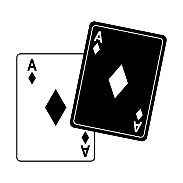 Playing Cards Icon Vector Illustration Flat Design — Stock Vector