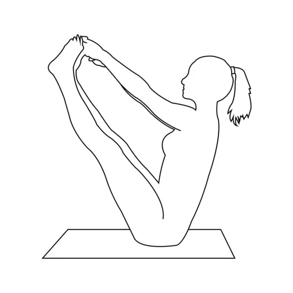 Yoga Symbol Oder Logo Isolierte Zeichen Symbol Vektor Illustration Schwarz — Stockvektor