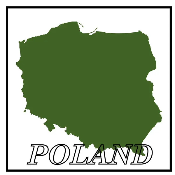 Polska Mapa Wektor Ikona Ilustracja Symbol Projekt — Wektor stockowy