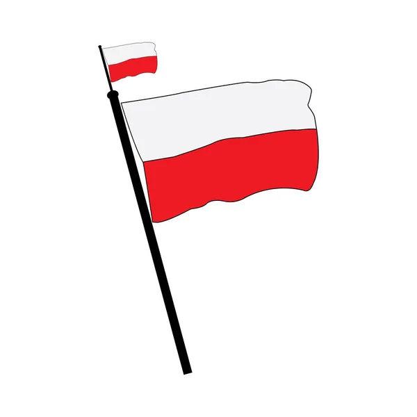 Polska Flaga Wektor Ikony Ilustracja Prosty Projekt — Wektor stockowy
