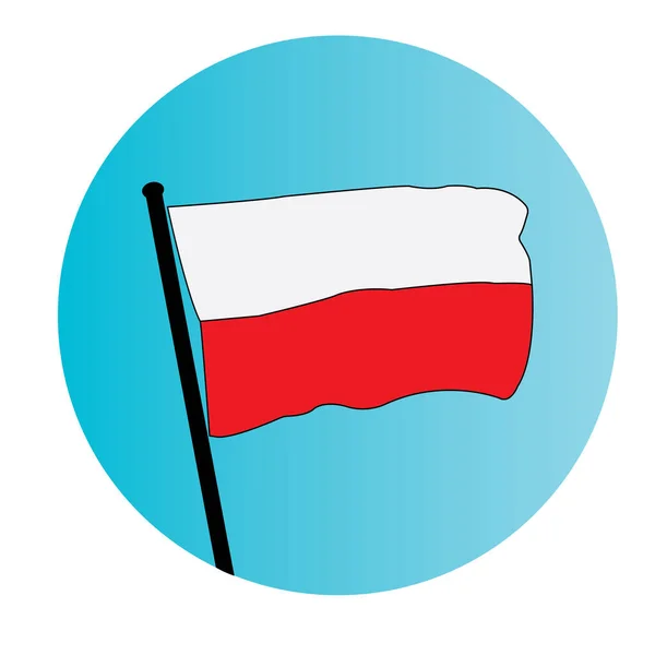Polonia Icono Bandera Vector Ilustración Diseño Simple — Archivo Imágenes Vectoriales