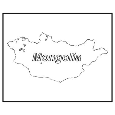 Moğolistan harita ikonu vektör illüstrasyon sembolü tasarımı