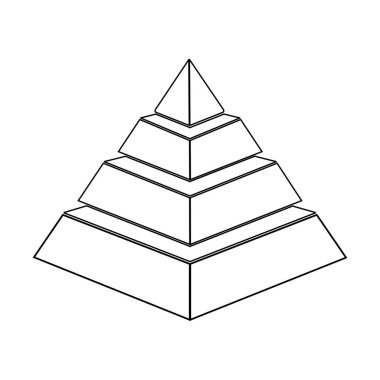 Piramit simgesi vektör çizim sembolü tasarımı