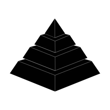 Piramit simgesi vektör çizim sembolü tasarımı