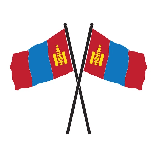 Drapeau Mongolie Icône Vectoriel Illustration Symbole Conception — Image vectorielle