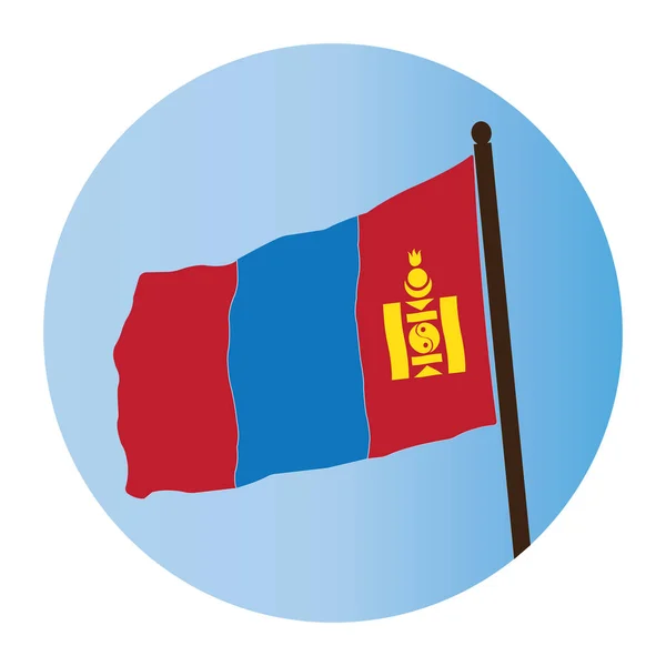 Mongolia Bandiera Icona Vettore Illustrazione Simbolo Disegno — Vettoriale Stock