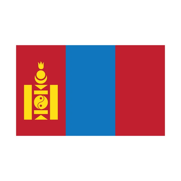 Mongolia Bandiera Icona Vettore Illustrazione Simbolo Disegno — Vettoriale Stock