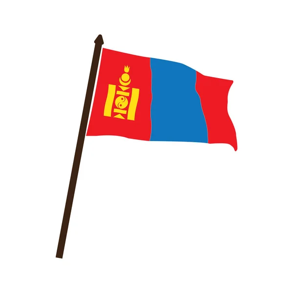 Drapeau Mongolie Icône Vectoriel Illustration Symbole Conception — Image vectorielle