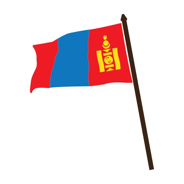 Mongolië Vlag Pictogram Vector Illustratie Symbool Ontwerp — Stockvector