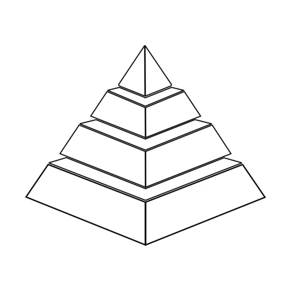 피라미드 아이콘 일러스트레이션 디자인 — 스톡 벡터
