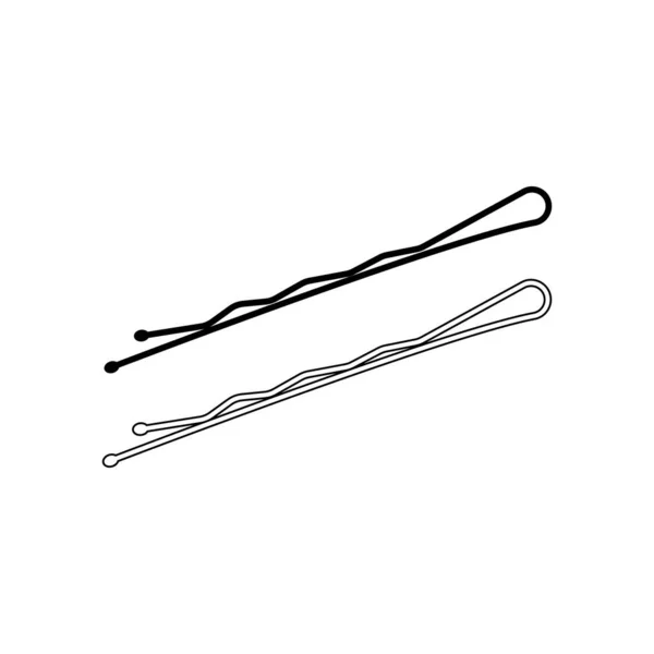Metal Hair Pin Ikona Wektor Ilustracja Symbol Projekt — Wektor stockowy