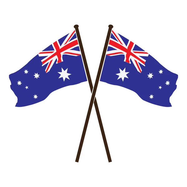 Australische Flagge Symbol Vektor Logo Design — Stockvektor